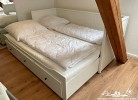 Bett ausgezogen