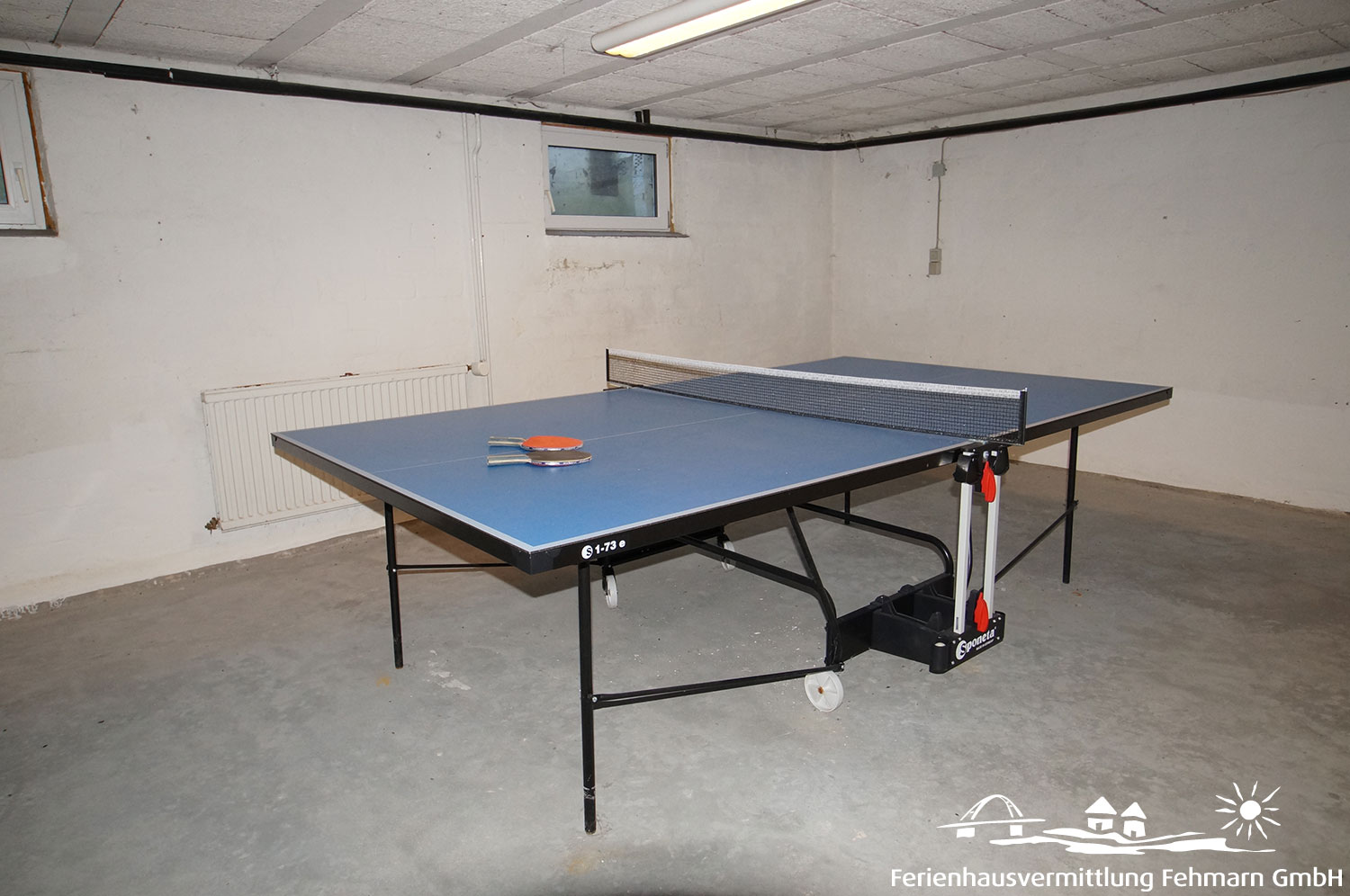 Tischtennisplatte im Keller